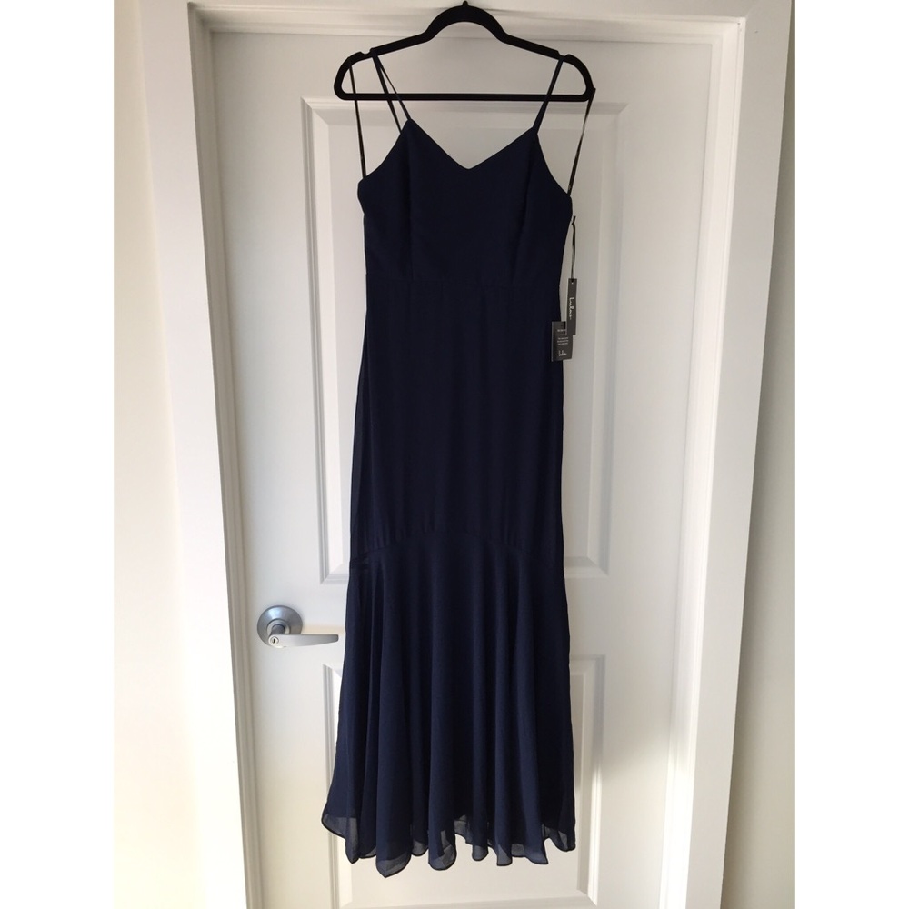 Navy Blue Trumpet NWT Floor Length Dress - Picture 4 of 8